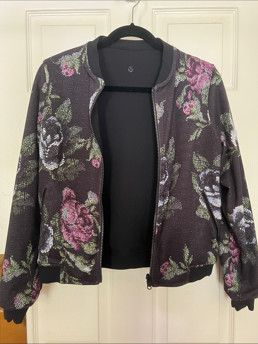 Lululemon floral bomber jacket reversible size 4